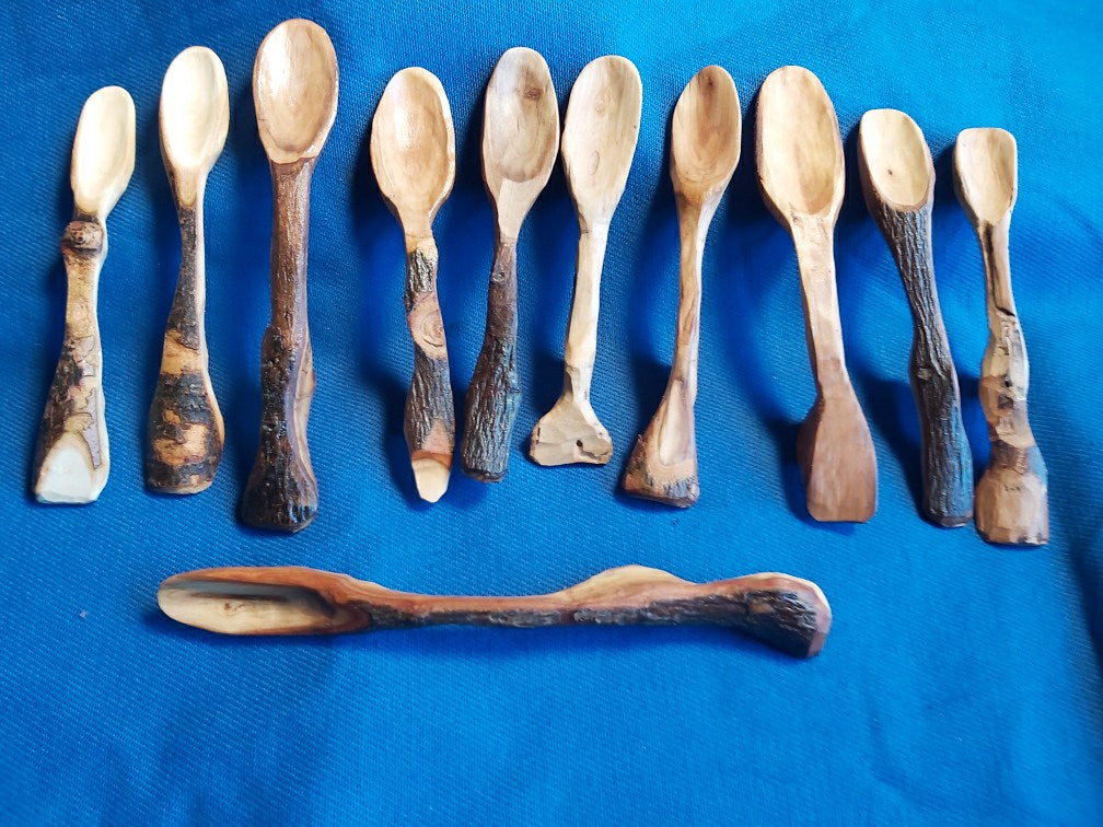 Hand-carved pear-wood spoons